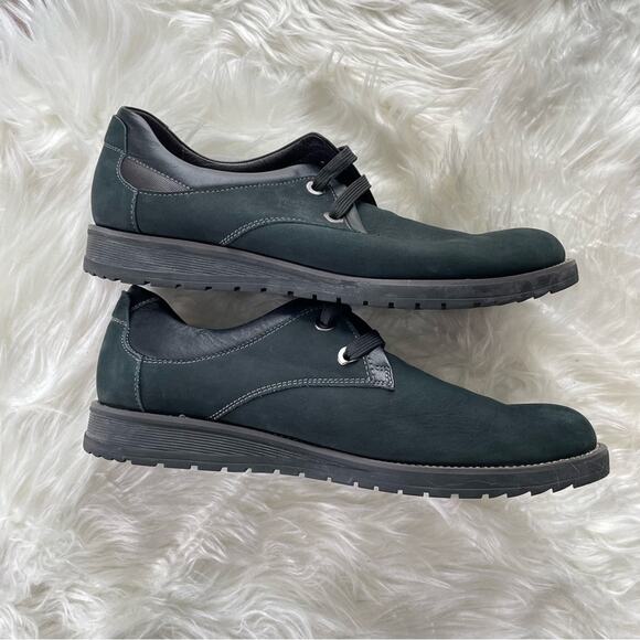 Hermes | Men’s Black Nubuck Suede Leather Derby Shoe Lace-Up Classic Daily Flats - Picture 9 of 10